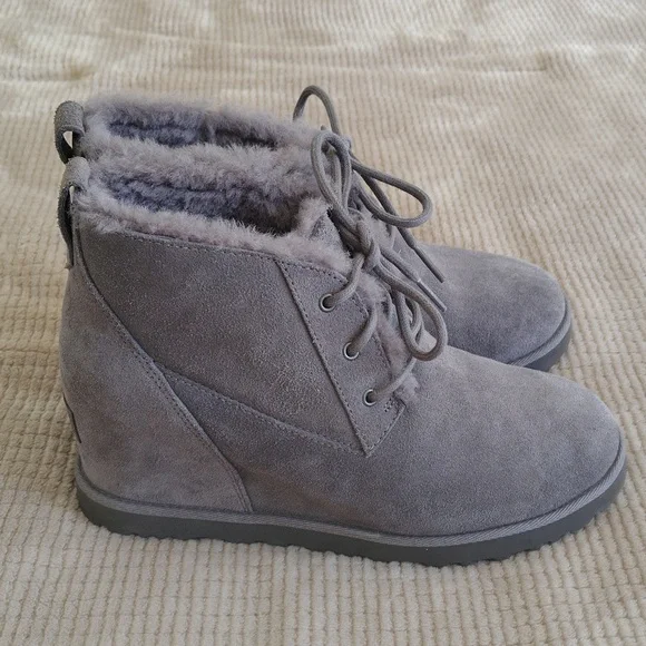UGG Classic Femme Wedge Charcoal Lace Up Boot Size 8.5 - Picture 8 of 16